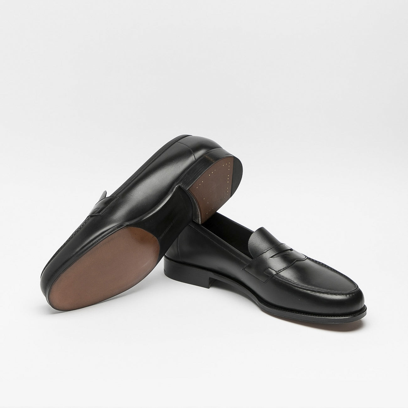 Mocassino penny loafer Edward Green Duke in pelle nera – Iliprandi